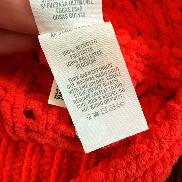 Aerie Red Cowl Neck Sweater with Ribbed Knit - Picture 4 of 4